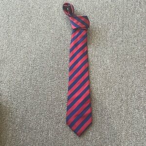 GS TIE RED BLUE STRIPE SILK